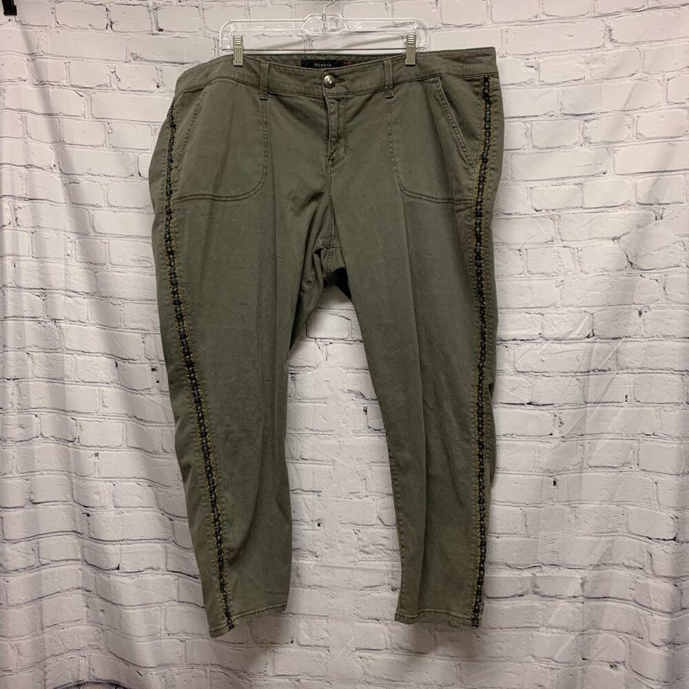 TORRID - Green Embroidered Side Stripe Denim